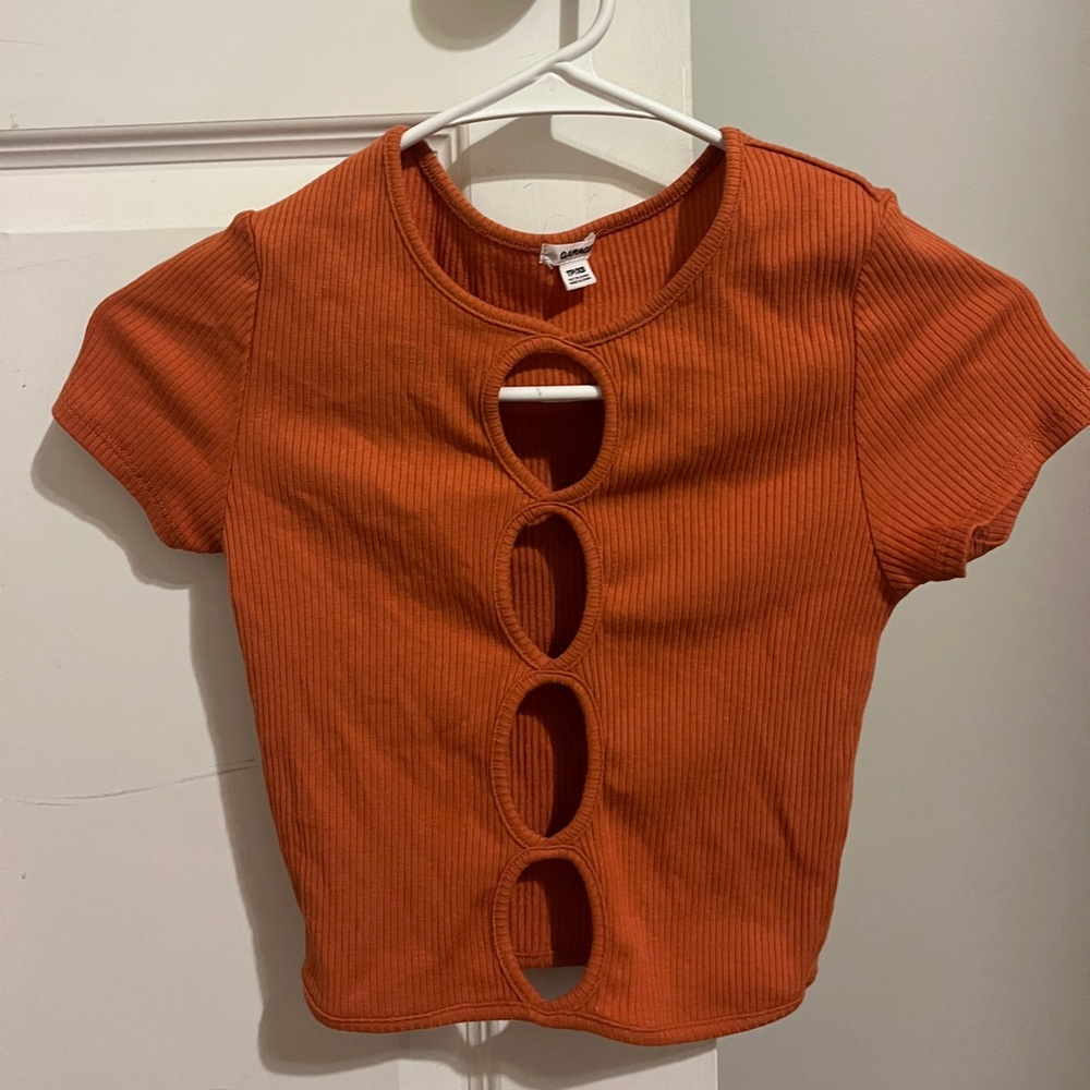 Garage orange top with cut out detail